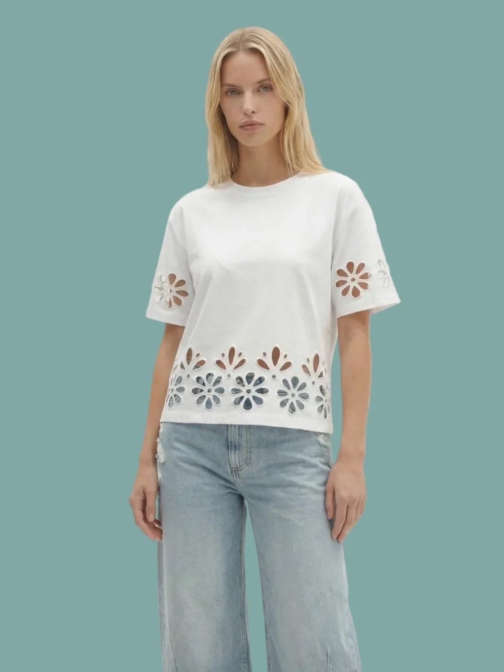 Berenice - Tevanas Floral Cutout Tee